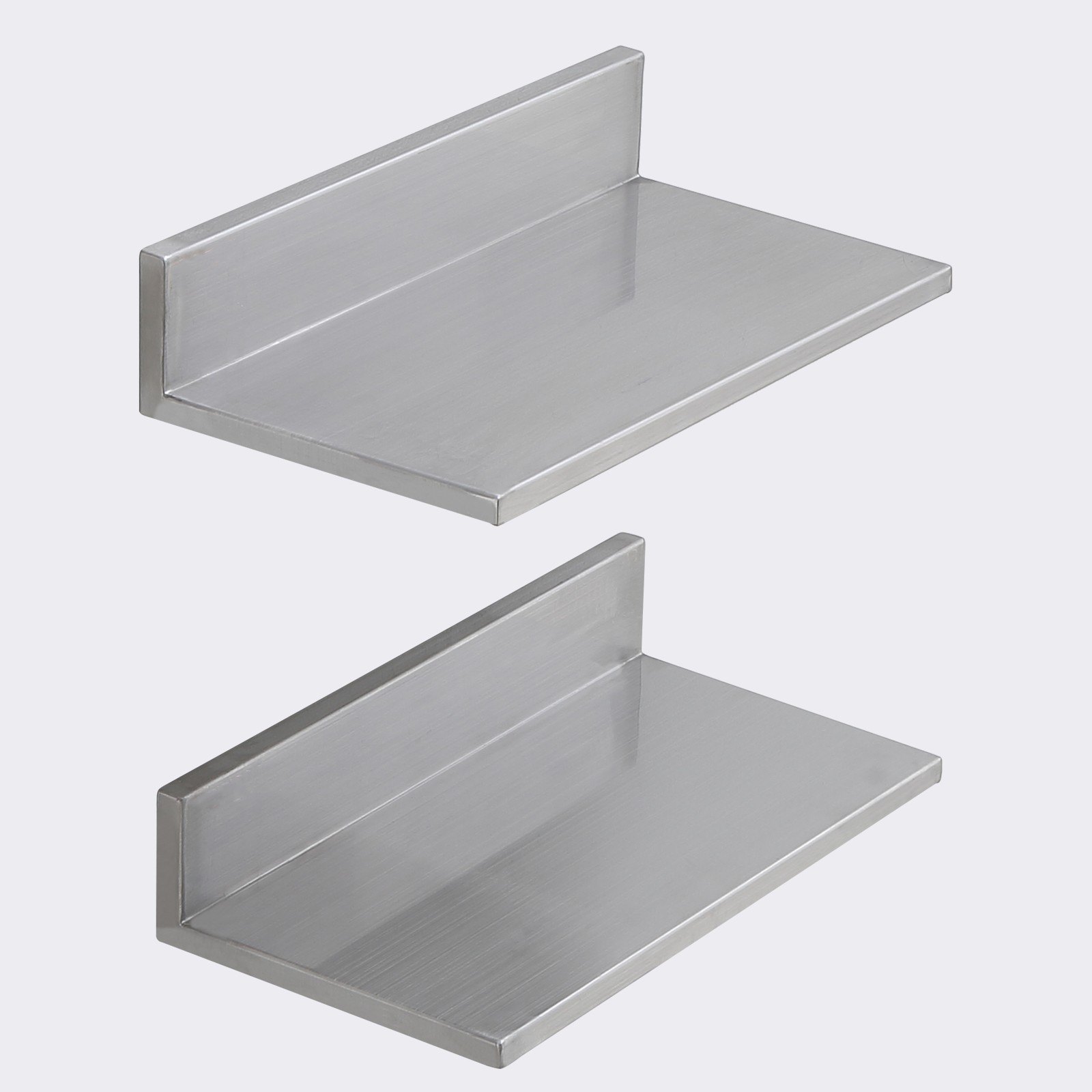 VEVOR Spice Rack Wall Shelf 2-Piece, Hanging Kitchen Shelf 406 x 218 x 85 mm, Floating Shelf Stainless Steel 20 kg Load Capacity, Shelf Board Wall Board Spice Rack Suitable for Kitchens, Restaurants, Hotels etc.