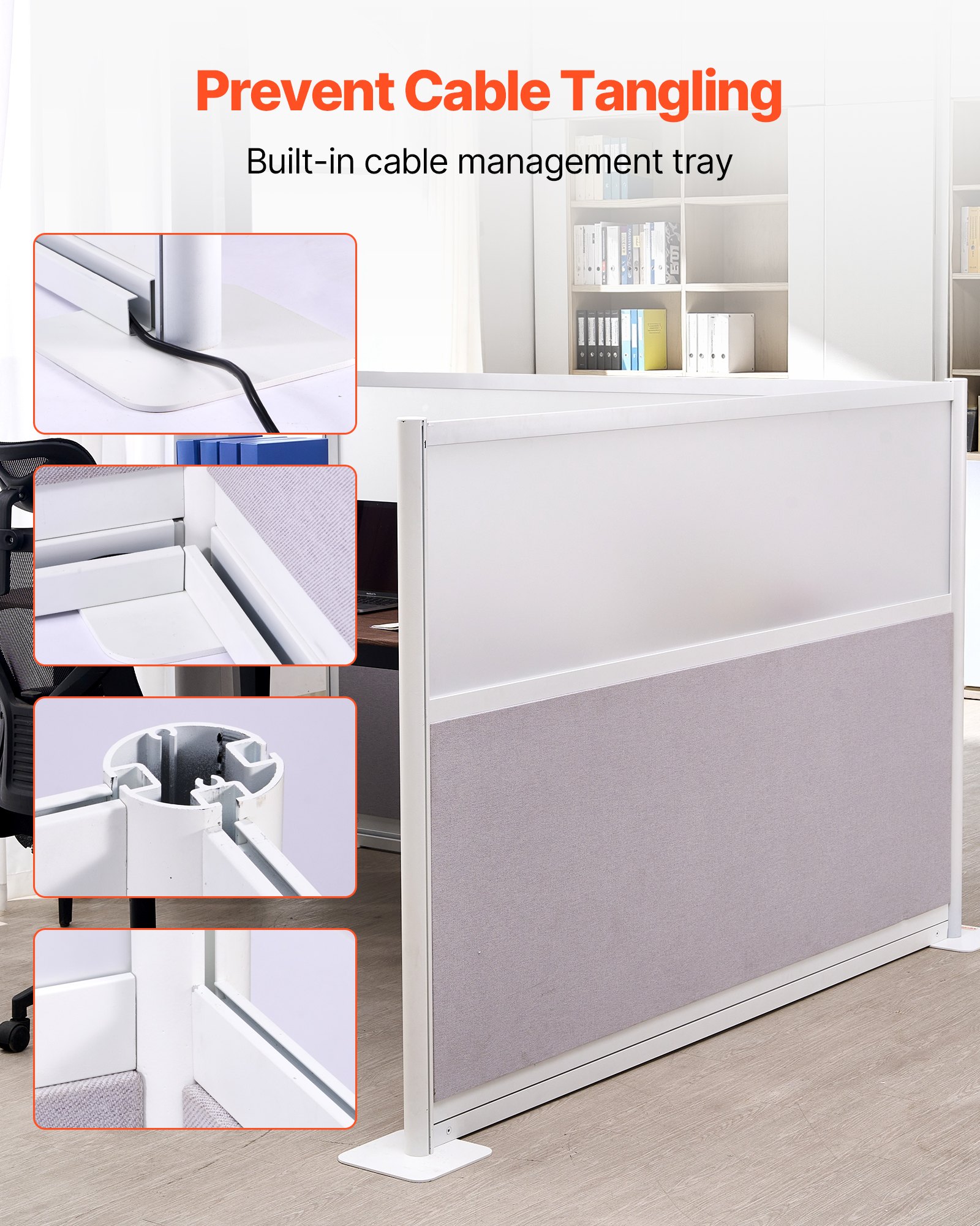 VEVOR Trennwände, Sichtschutzwände, 2er-Pack, 183 x 122 cm, Raumteilerwände, PET-Arbeitsplatz-Wandschirm mit Acrylfenstern, freistehende Paravents, Ideal für Büro, Bibliothek, Schule