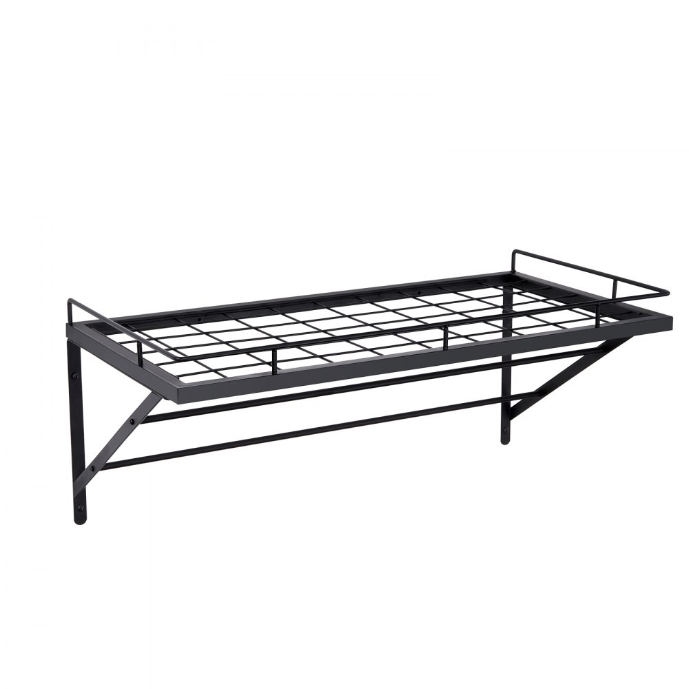 VEVOR Hängend Topf-Rack 61 cm Topf- und Pfannen-Hängeregal, Topf- und Pfannenaufhänger mit 12 S-Haken, 24,94 kg Ladegewicht, Topfhalter Wand ideal für Pfannen, Utensilien, Kochgeschirr in der Küche