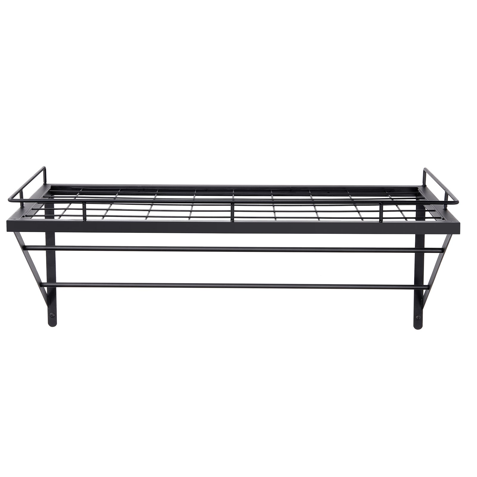 VEVOR Hängend Topf-Rack 61 cm Topf- und Pfannen-Hängeregal, Topf- und Pfannenaufhänger mit 12 S-Haken, 24,94 kg Ladegewicht, Topfhalter Wand ideal für Pfannen, Utensilien, Kochgeschirr in der Küche