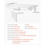 VEVOR Wall-Mounted Folding Table, 60 x 40 cm, Folding Table, Floating Desk with Iron Bracket, Fold-Down Desk for Small Spaces, Home Office, Dining Room, Laundry Room, Kitchen, Bar, White