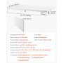 VEVOR Wandklapptisch, 100 x 50 cm, Klapptisch, schwebender Schreibtisch mit Eisenhalterung, zusammenklappbarer Schreibtisch für kleine Räume, Heimbüro, Esszimmer, Waschküche, Küche, Bar, weiß