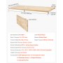 VEVOR Wandklapptisch, 120 x 50 cm Wandklapptisch, schwebender Schreibtisch aus Holz mit Eisenhalterung, zusammenklappbarer Schreibtisch für kleine Räume, Heimbüro, Esszimmer, Waschküche, Küche, Bar
