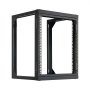 VEVOR 12U Server Rack zur Wandmontage, 68,04 kg max. Tragkraft, Open Frame Netzwerk Rack mit 180-Grad-Torschwingung, Karbonstahl, für 482 mm-IT-Netzwerkgeräte & AV-Geräte, Computerserver, Schwarz