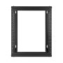 VEVOR 12U Server Rack zur Wandmontage, 68,04 kg max. Tragkraft, Open Frame Netzwerk Rack mit 180-Grad-Torschwingung, Karbonstahl, für 482 mm-IT-Netzwerkgeräte & AV-Geräte, Computerserver, Schwarz