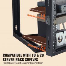 VEVOR 9U Server Rack Wandmontage 68,04kg Open Frame Netzwerk-Rack 530x450x520mm