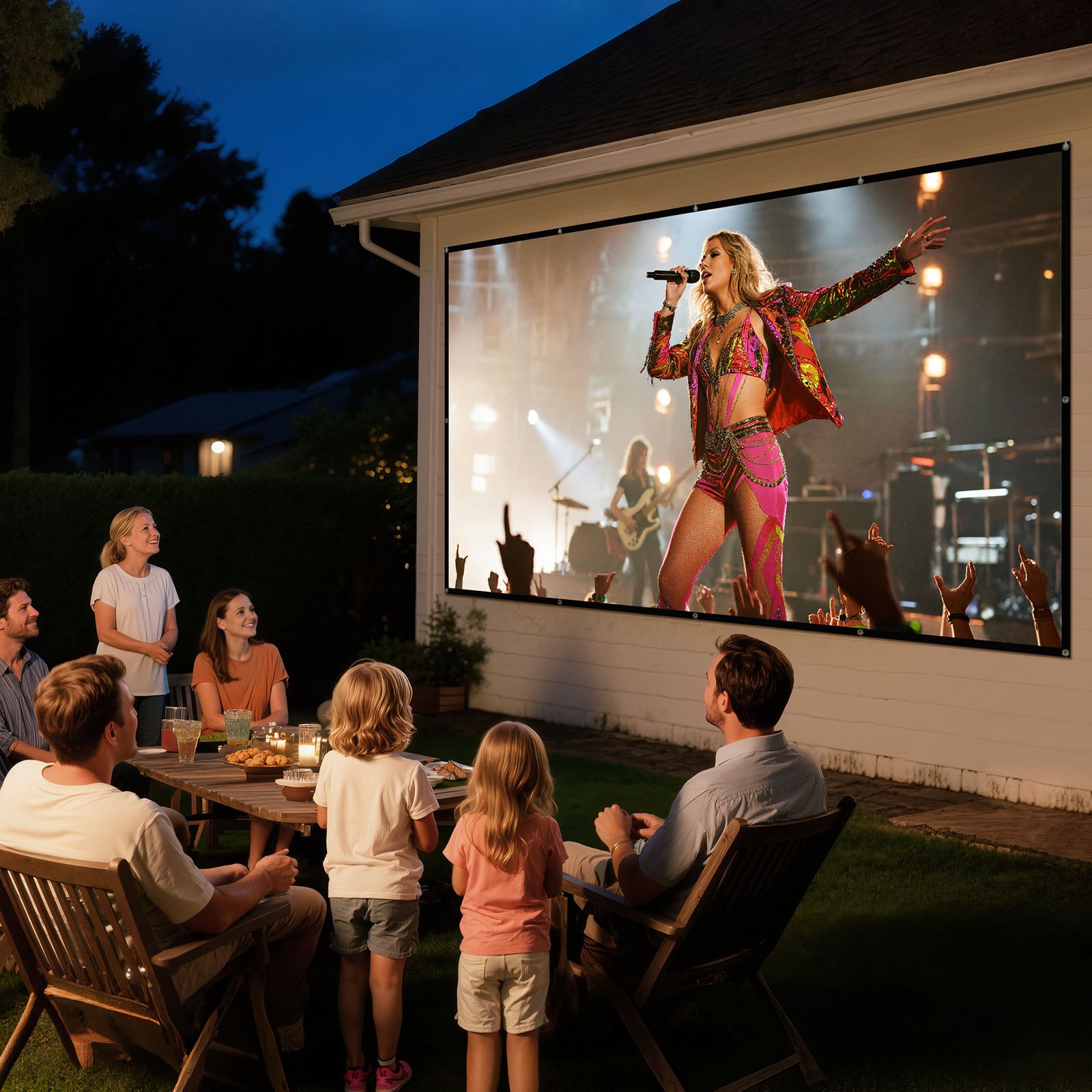 VEVOR manuelle Projektionsleinwand Beamer Leinwand, 150 Zoll 16:9 4K 1080 HD, wandmontierte Projektionsleinwand mir mit 12 Haken und doppelseitigen Klebebändern, Filmprojektion für Heimkino