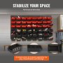 VEVOR wandmontierte Aufbewahrungsbehälter, Kleinteile-Organizer, Garagen-Werkzeugregal, 48 Behälter