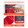 VEVOR Stapelboxen Wandmontage, 137x105x75mm Lagerboxen (12er-Pack) & 3 Metallschienen, Sichtlagerboxen für Schrauben Muttern Bolzen Nägel, Werkzeug-Organizer für Werkstatt Bastelraum Garage, Rot
