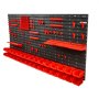 VEVOR Stapelboxen, 30-Behälter-Teileregal-Organizer für Garage, Kunststoff-Ladenwerkzeug mit Wandpaneelen/Werkzeughaltern/Haken, für Muttern, Bolzen, Schrauben, Nägel, Perlen, Knöpfe, Schwarz/Rot
