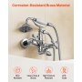 VEVOR Badewannenarmatur Klauenfuß zur Wandmontage mit Handbrause, Vintage Badewannenarmatur mit verstellbaren Schwenkarmen & 360°-Drehauslauf, Wasserhahn Wannenfüll Set poliertes Chrom