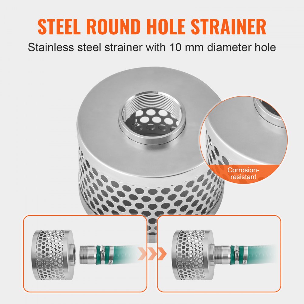 VEVOR Saugschlauch-Set, mit 50,8mm x 19,81m blauem Rückspülschlauch, 6,1m grünem Saugschlauch & Stahlsieb mit rundem Loch, Camlocks, Klemmen, Cam & Groove-Adapter, für verschiedene Zwecke