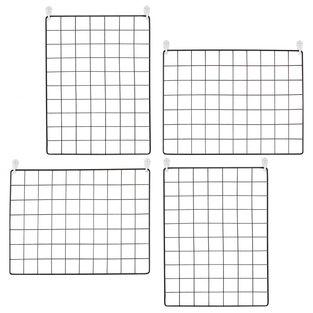VEVOR Wandgitter Gitter Pinnwand Dekogitter 30 x 40 cm, 4 Stk. Multifunktionale Eisen Gitterwand Metallgitter DIY Eisen Gitter Pinnwand Küche Metallwandgitter Pinnwand Foto Fotohalter Wand