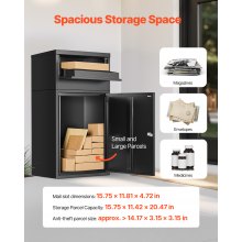 VEVOR Paketbriefkasten Paketbriefbox Packstation Paketkasten 500x325x909mm