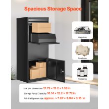 VEVOR Paketbriefkasten Paketbriefbox Packstation Paketkasten 1198x500x360mm