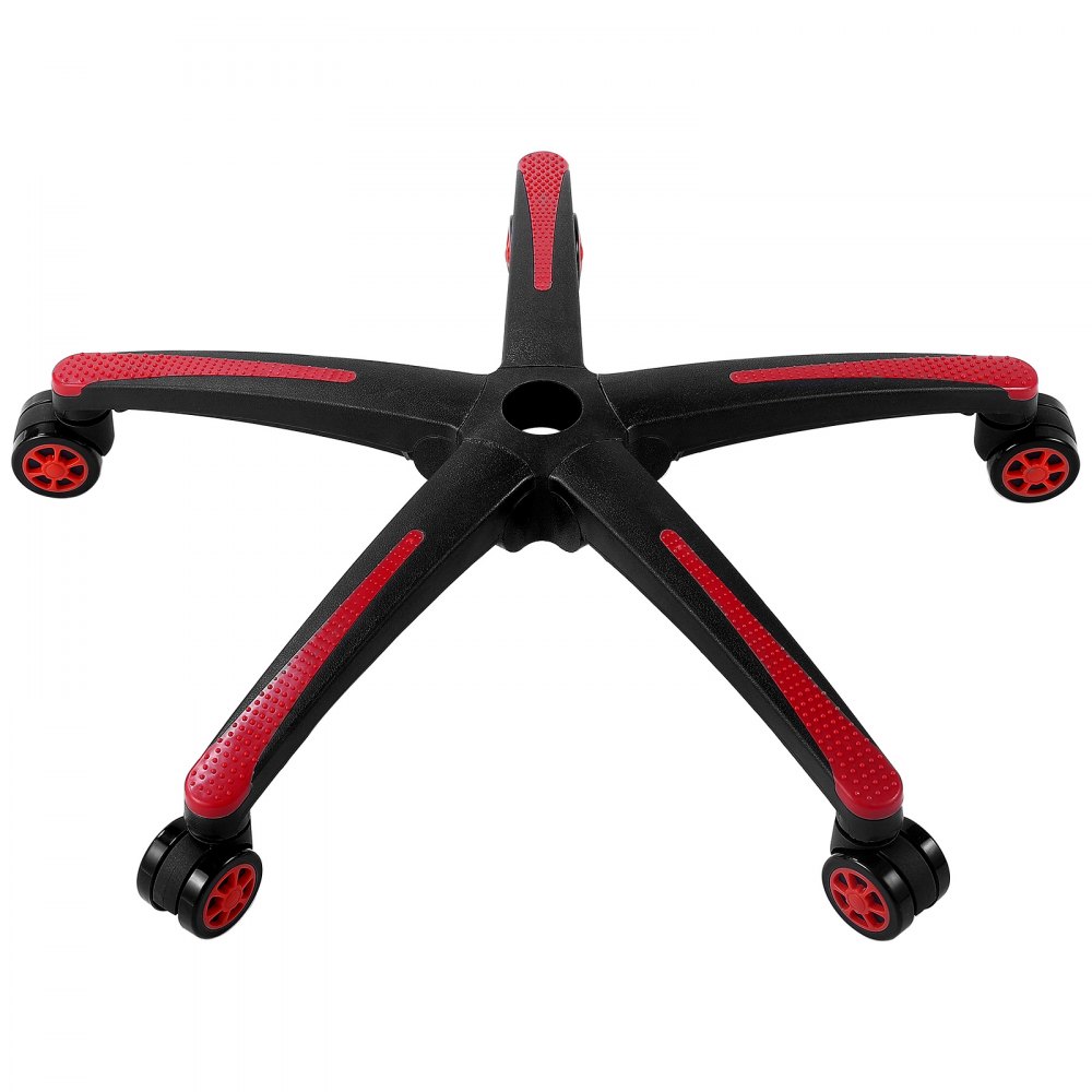 VEVOR Ersatz-Bürostuhl-Basis, 28 Zoll, 2500 lbs statische Belastung, robustes universelles Computer-Schreibtischstuhl-Hocker-Basisteil mit 5 Rollen und verstärkten Beinen, Ersatz-Schreibtischstuhl-Basis, Schwarz + Rot