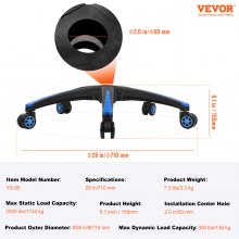 VEVOR Fußkreuz Drehkreuz Φ710mm Chrom für Drehstuhl Bürostuhl 1134kg