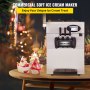 VEVOR Speiseeisbereiter 20-28 L, 2200 W Edelstahl Farbe Kommerzielle Softeismaschine Eismaschine Ice Cream Maker Edelstahl Maschine mit Eikegel & Vorgekühltes LCD Panel
