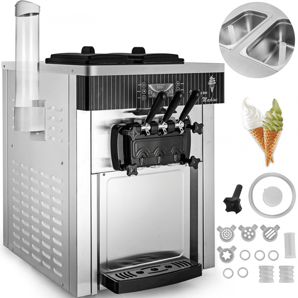 VEVOR Speiseeisbereiter Weiß Eismaschine 2200 W, 2 x 6 L Desktop Maschine Ice  Cream Maker 220 V Speiseeisbereiter mit Eikegel Eierablage Edelstahl  Maschine | VEVOR DE