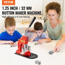 VEVOR Buttonmaschine Knopfmachermaschine 32 mm Button-Stanzmaschine 500 Stk Blechdeckel DIY Button-Pressmaschine Button Button Maker für Personalisiertes