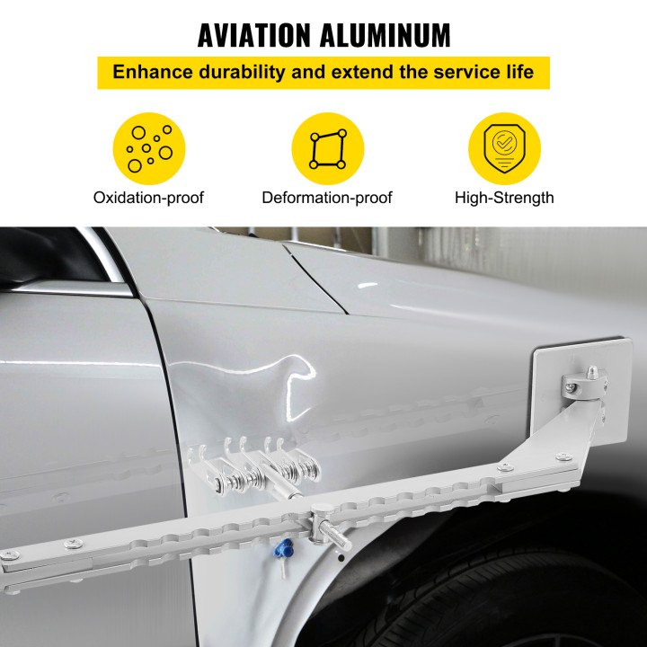VEVOR 625 mm Nivellierstange Single Leg Dent Puller 200 mm Dent Pull Bar tragbarer Nivellierstange 6 Klauenhaken