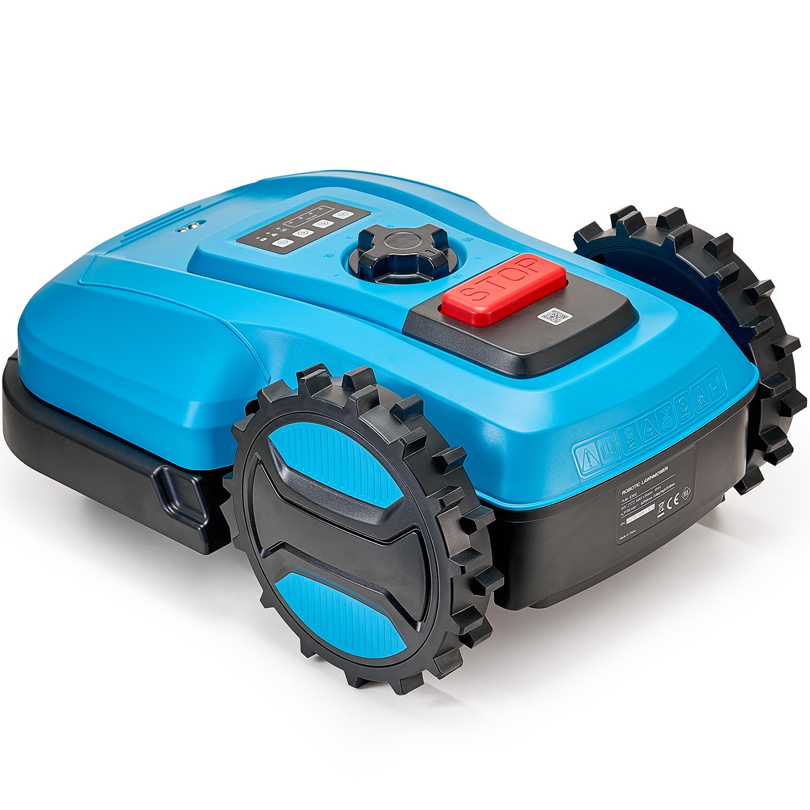 VEVOR Mähroboter Rasenroboter bis 500㎡ APP Steuerung 20-60mm Schnitthöhe Blau