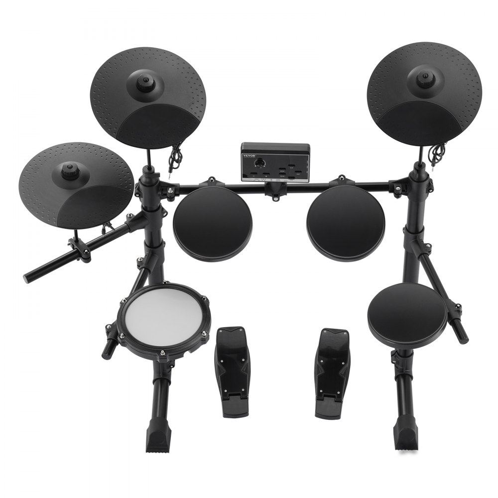 VEVOR E-Drum-Set, 15 Drum-Kits & 150 Sounds Elektronisches Schlagzeug, USB MIDI-unterstütztes 165,1 mm Mesh-Snare-E-Drum-Set mit 25,4 cm Becken, Drumsticks & Kopfhörer, für Anfänger & Erwachsene