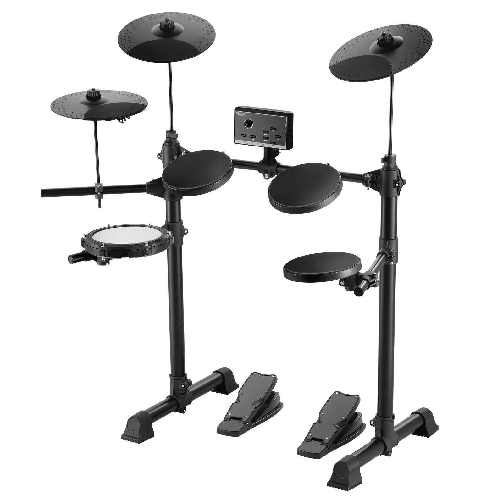 VEVOR E-Drum-Set, 15 Drum-Kits & 150 Sounds Elektronisches Schlagzeug, USB MIDI-unterstütztes 165,1 mm Mesh-Snare-E-Drum-Set mit 25,4 cm Becken, Drumsticks & Kopfhörer, für Anfänger & Erwachsene