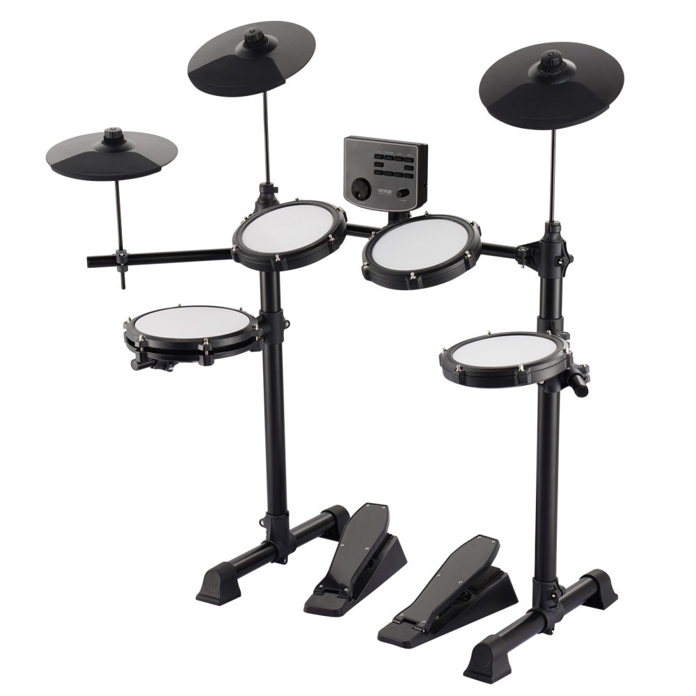VEVOR E-Drum-Set, 15 Drum-Kits & 150 Sounds Elektronisches Schlagzeug, USB MIDI-unterstütztes 20,32 cm Leises Mesh-Snare-E-Drum-Set mit 25,4 cm Becken, Drumsticks & Kopfhörer, Anfänger & Erwachsene