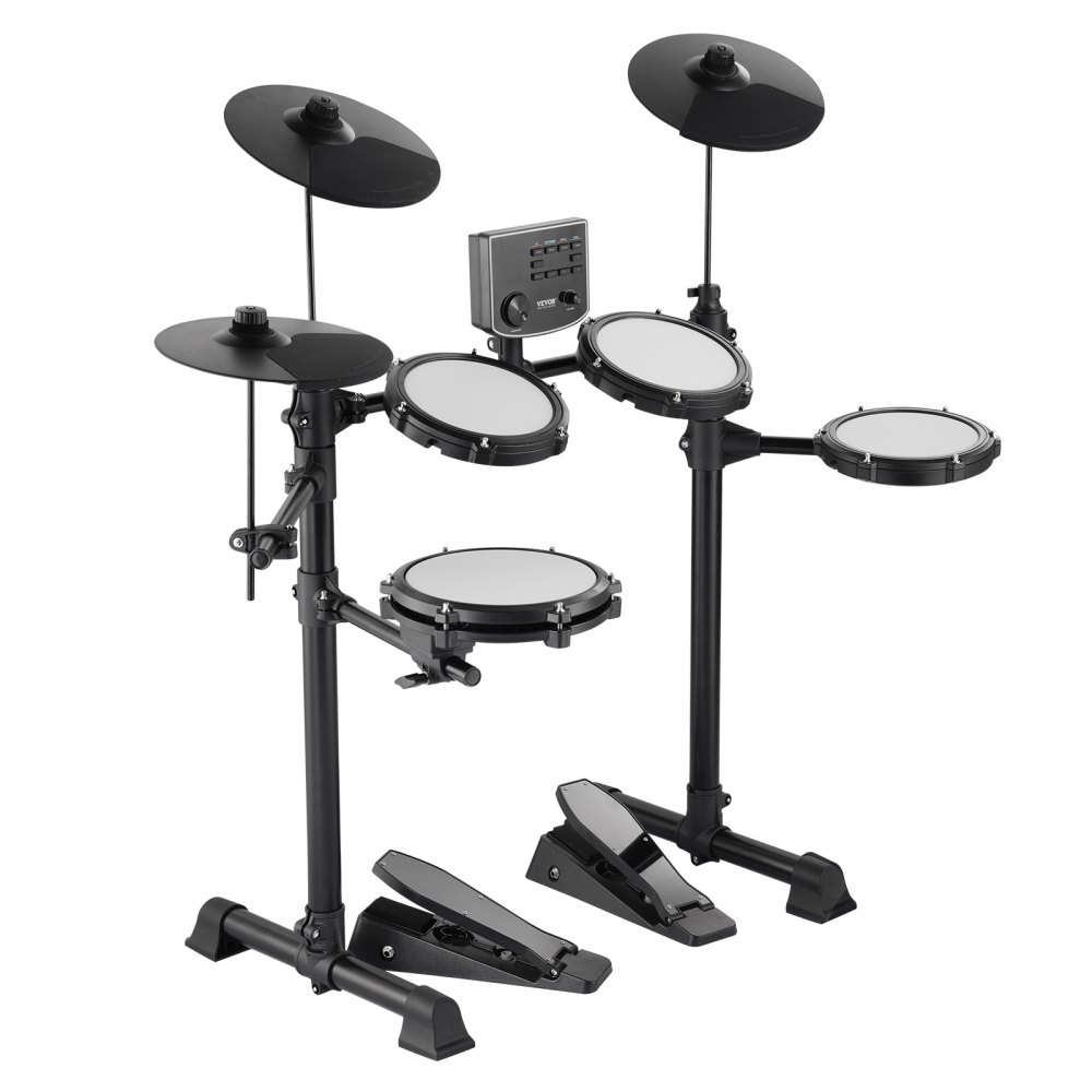 VEVOR E-Drum-Set, 15 Drum-Kits & 150 Sounds Elektronisches Schlagzeug, USB MIDI-unterstütztes 20,32 cm Leises Mesh-Snare-E-Drum-Set mit 25,4 cm Becken, Drumsticks & Kopfhörer, Anfänger & Erwachsene