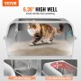 VEVOR 152,4mm Katzentoilette offene Katzenklo Katzen WC Schalentoilette Hellgrau