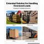 VEVOR 1 Paar Gabelverlängerungen 2440x115mm Zinkenverlängerungen 2494,8kg, Staplerzinken zum Transportieren für Logistik Industrie & Landwirtschaft, Stahlkonstruktion, mit Sicherungsstift & Kette, Rot