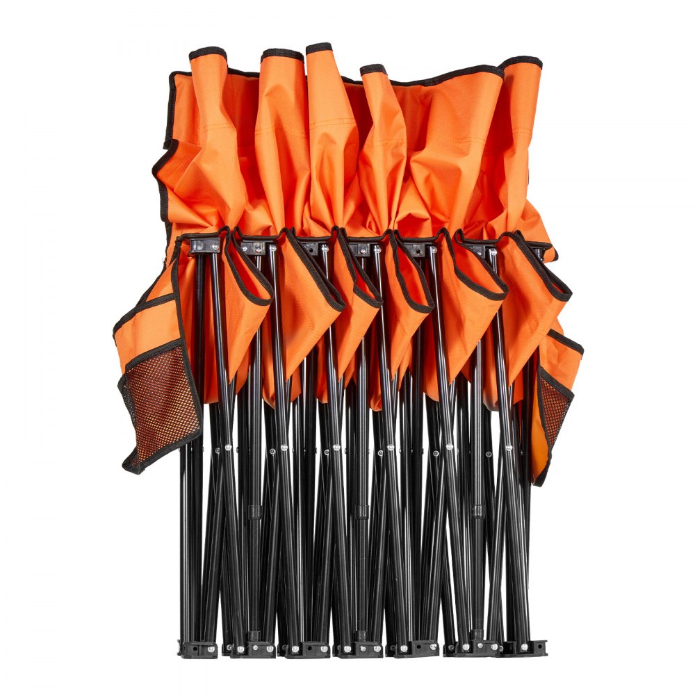 VEVOR tragbare Mannschaftsbank Sitzbank Campingbank (6 Personen) mit Seitentaschen & Tragetasche, Klappbank mit Rückenlehne, Seitenbank Sportbank für Fußball Baseball Outdoor-Aktivitäten Orange