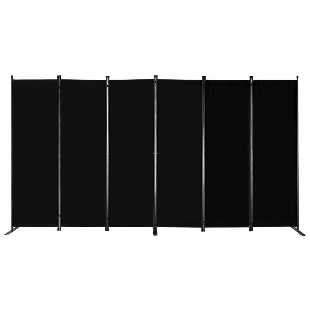VEVOR Room Divider 6 Panels, 3110 x 1805 x 450 mm, Foldable Privacy Screen & Portable Partition for Room Division, Freestanding Room Divider for Office, Bedroom, Study, Black