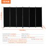 VEVOR Room Divider 6 Panels, 3110 x 1805 x 450 mm, Foldable Privacy Screen & Portable Partition for Room Division, Freestanding Room Divider for Office, Bedroom, Study, Black