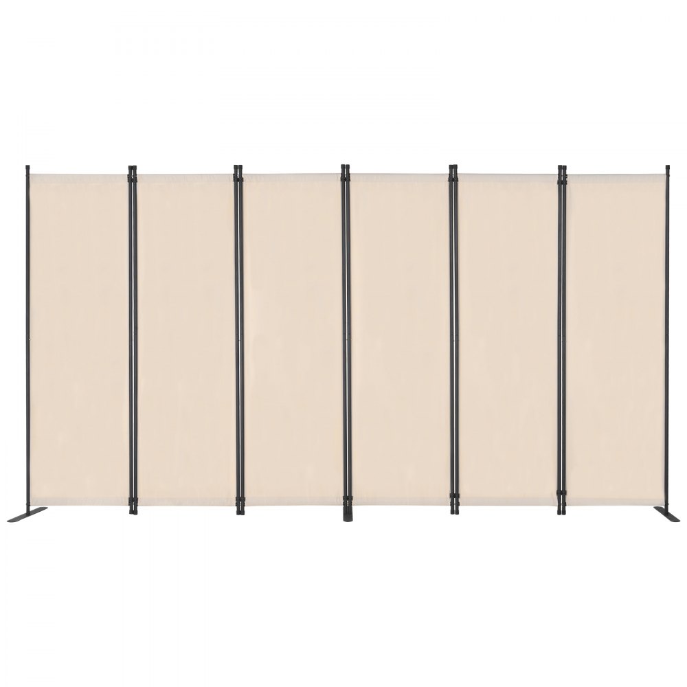 VEVOR Room Divider 6 Panels, Folding Screen 3110 x 1805 x 450 mm, Foldable Privacy Screen & Portable Partition for Room Division, Freestanding Room Divider for Office, Bedroom, Study, Beige