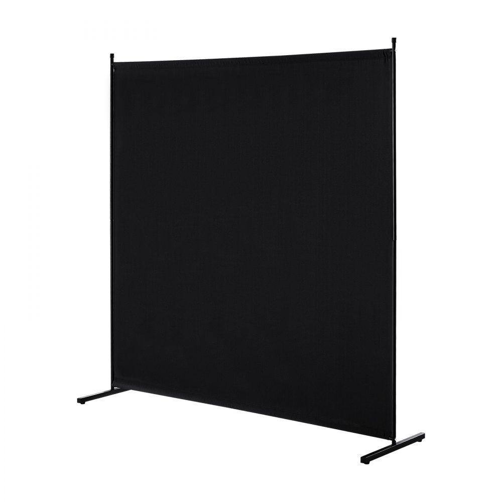 VEVOR Room Divider Single Panel Screen Partition Wall, 1.8 m Privacy Screen for Indoor Use, Room Divider, Freestanding Room Divider for Office Bedroom Black
