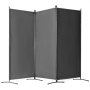 VEVOR Room Divider 3 Panels, 260 x 184 x 52 cm, Foldable Privacy Screen & Portable Partition for Room Division, Freestanding Room Divider for Office, Bedroom, Study, Gray