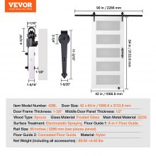 VEVOR Scheunentor Hardware-Kit 1067x2134mm Holz Schiebe Scheunentor Reibungslos