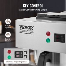 VEVOR Kommerzielle Filterkaffeemaschine Kaffeemaschine mit 2 Glaskaraffen