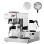 VEVOR 12 Tassen gewerbliche Filterkaffeemaschine, Kaffeemaschine mit 3 Glaskaraffen & 3 Warmhalteplatten, Kaffeemaschine aus Edelstahl mit automatischer Wasserzufuhr, für Restaurants, Büros, Cafés