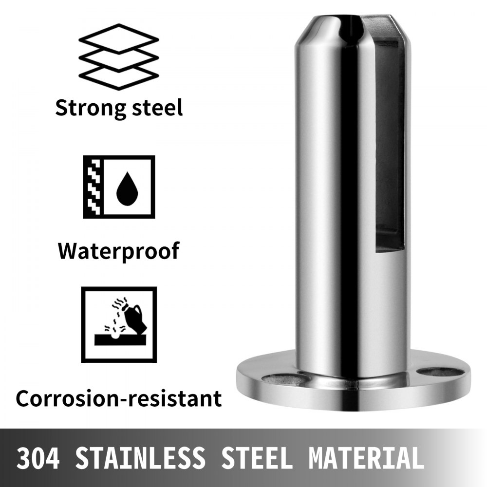 Vevor Edelstahl Boden Glasklemme Geländerpfosten Balustrade Glashalter 10 Stk.