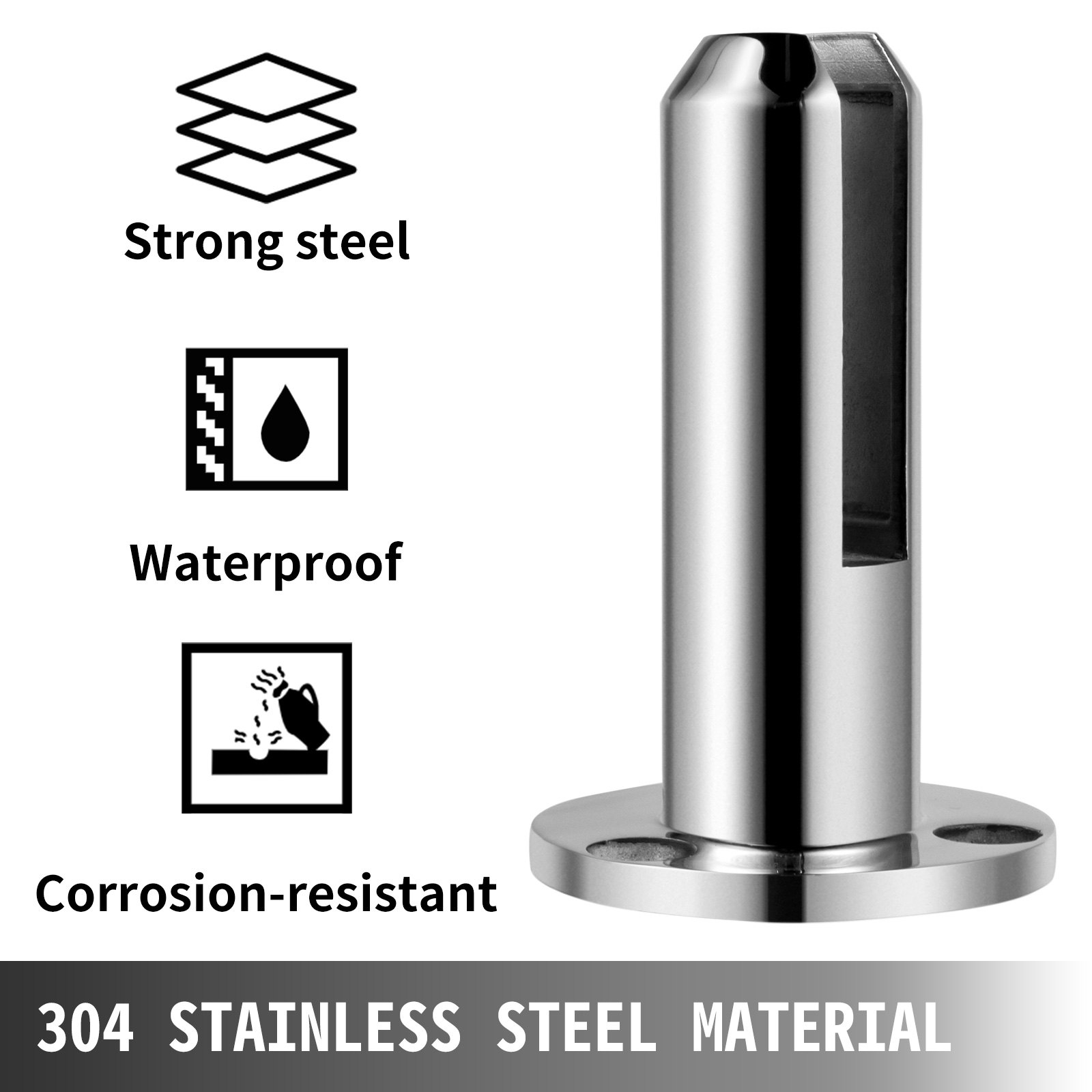 Vevor Edelstahl Boden Glasklemme Geländerpfosten Balustrade Glashalter 10 Stk.