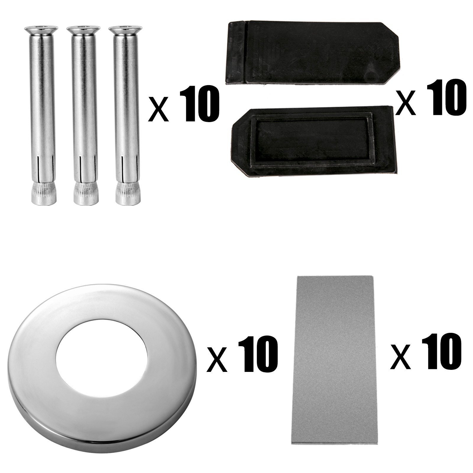 Vevor Edelstahl Boden Glasklemme Geländerpfosten Balustrade Glashalter 10 Stk.