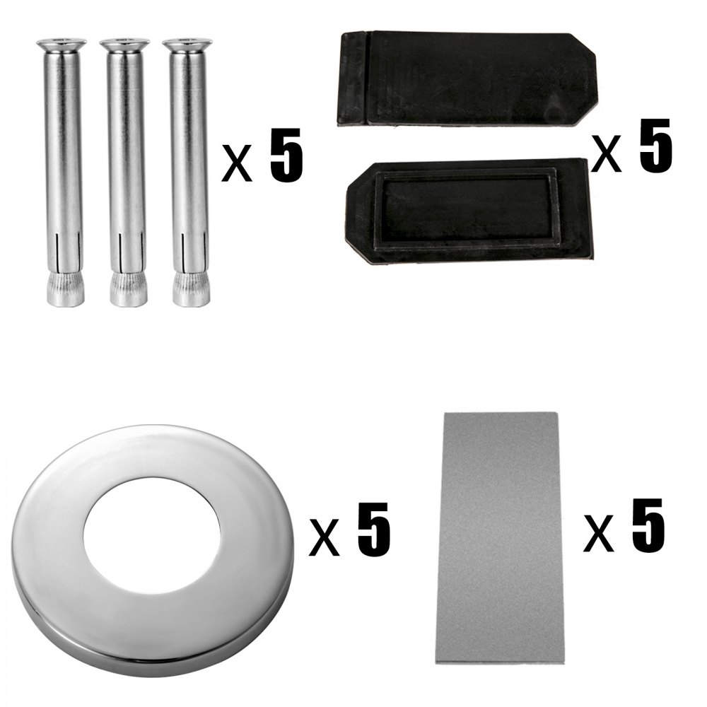 Vevor Edelstahl Boden Glasklemme Geländerpfosten Balustrade Glashalter 5 Stk.