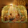 VEVOR 140 tlg. Konstruktionsspielzeug Fort Bausatz mit Nachleuchteffekt, Bauspielzeug für Kinder ab 5, Kreative Lernspiel für Räumliches Denken, Höhlenbauset mit Wurfspiel, inkl. Aufbewahrungstasche
