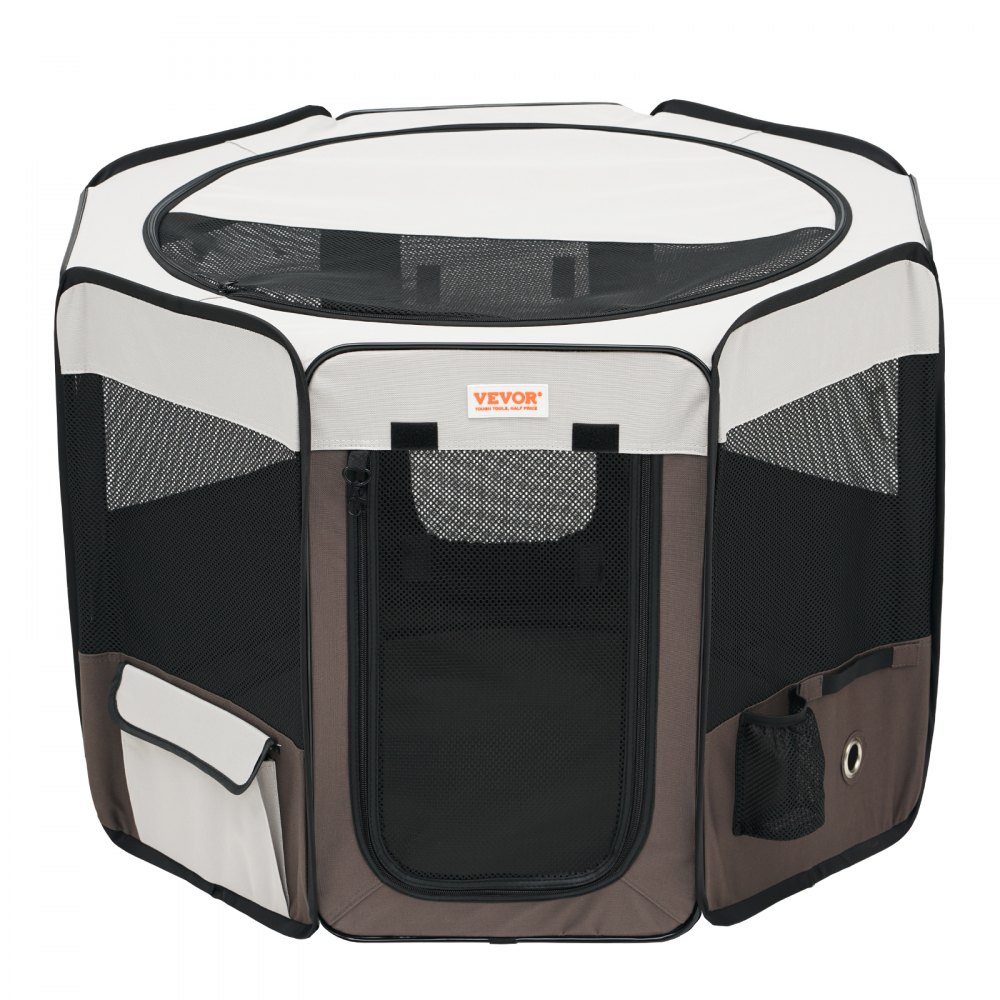 VEVOR Foldable Puppy Playpen 914 x 914 x 584 mm Puppy Run Pet Playpen 13 x 5 cm Folding Bowl Dog Playpen 600D Oxford Fabric Dog Playpen Outdoor Enclosure for Small & Medium-Sized Pets