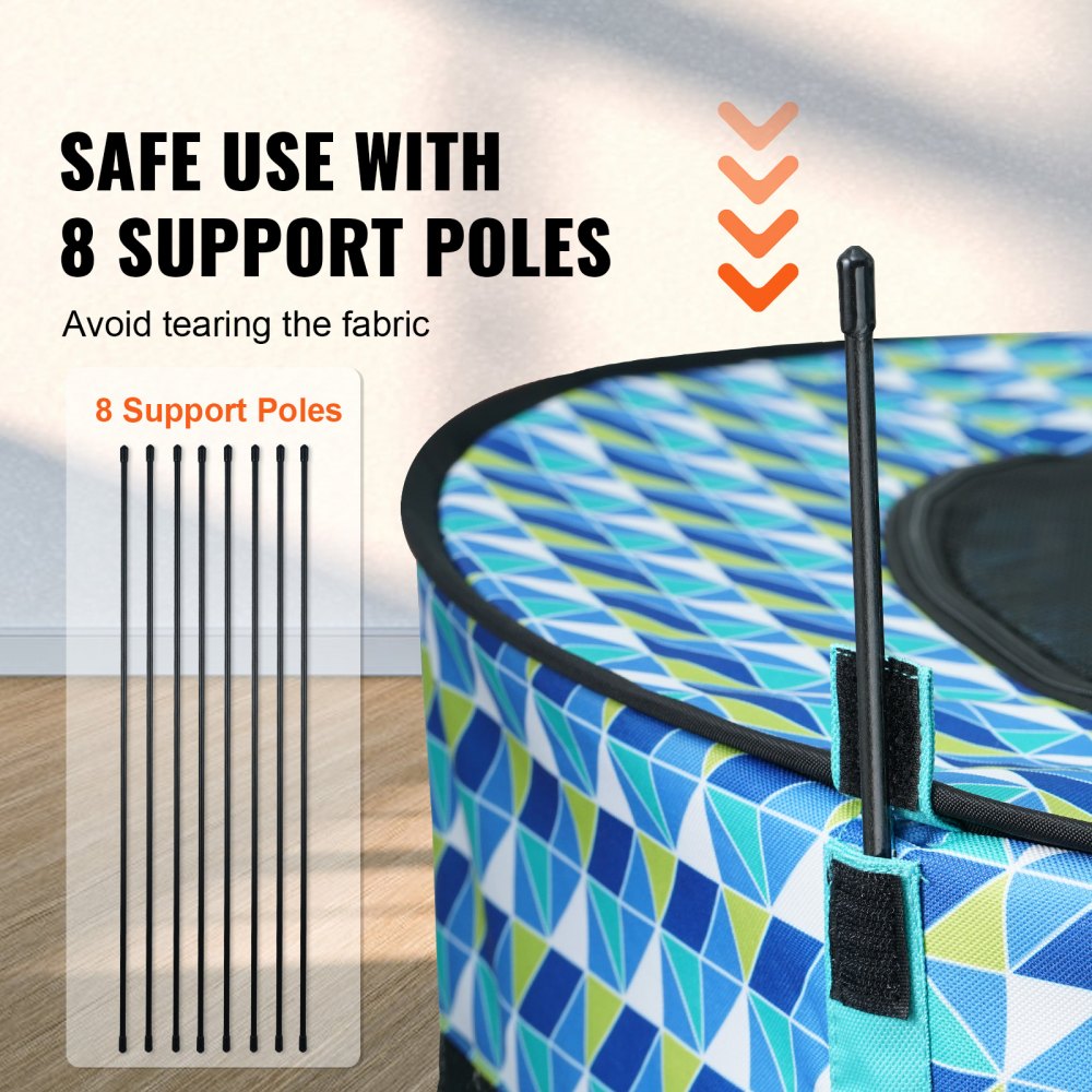 VEVOR Welpenlaufstall Faltbar 1117 x 1117 x 609 mm Welpenauslauf Tierlaufstall 13 x 5 cm Klappschüssel Hundelaufstall 600D Oxford-Gewebe Hundelaufstall Freilaufgehege für kleine mittelgroße Haustiere