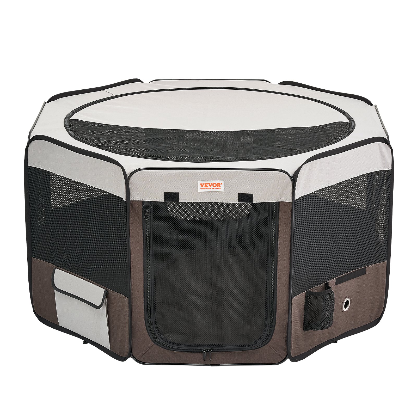 VEVOR Welpenlaufstall aus 600D Oxford-Gewebe Welpenauslauf 1168 x 1168 x 584 mm Tierlaufstall mit 8 Netzpaneelen Laufstall faltbar Freilaufgehege Ideal für Hunde Hasen Katzen usw.