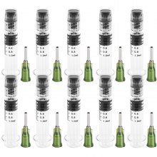 VEVOR Borosilikatglas Spritze Luer Lock 100-teilig 1 mL Latexfrei Luer Spritze, Wiederverwendbare und Sterile Luer Lock Spritze, Spritze mit 14-Ga-Nadel Inkl. Aufbewahrungsbox Injektionsspritzen
